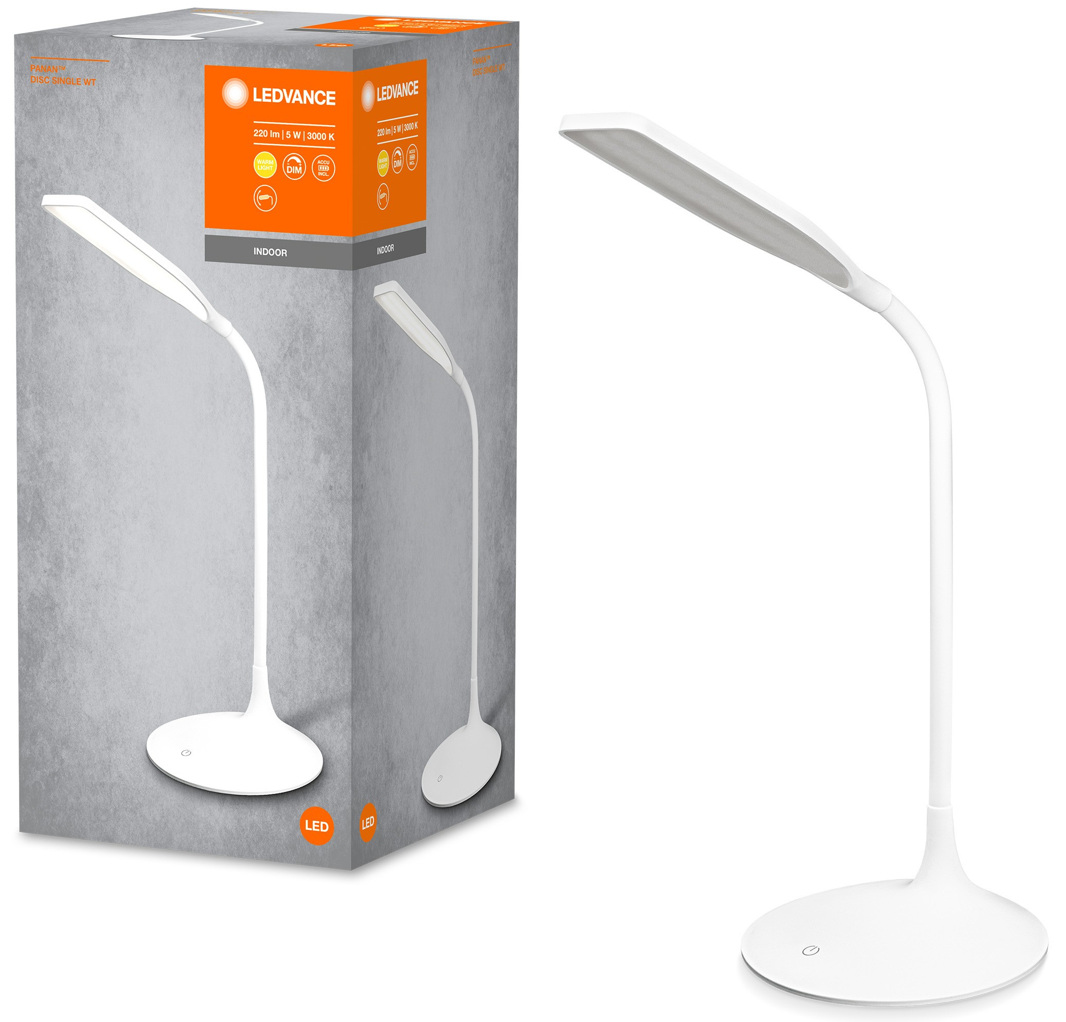 Настольная лампа Ledvance Panan Disc Single White DIM 3000K (4058075321267) в интернет-магазине, главное фото