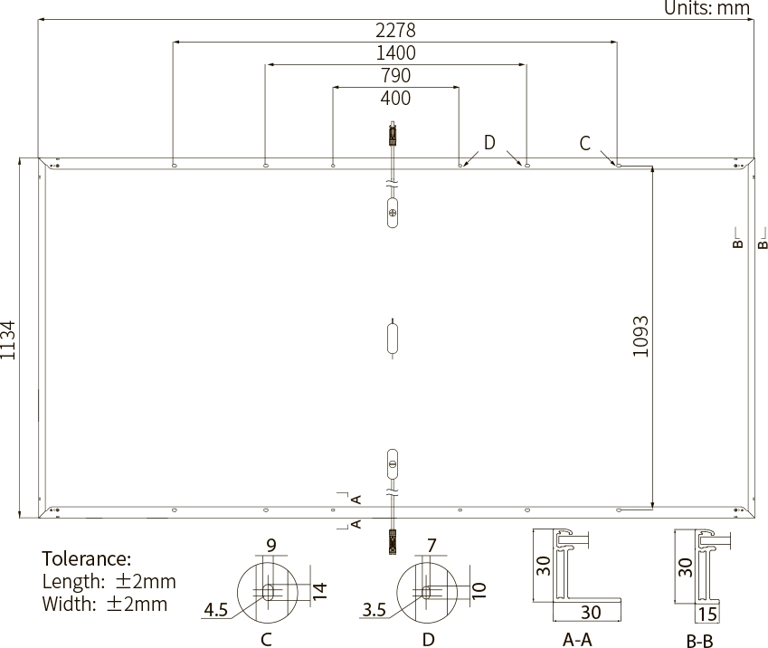 Longi LR5-72HTH-590M Габаритные размеры