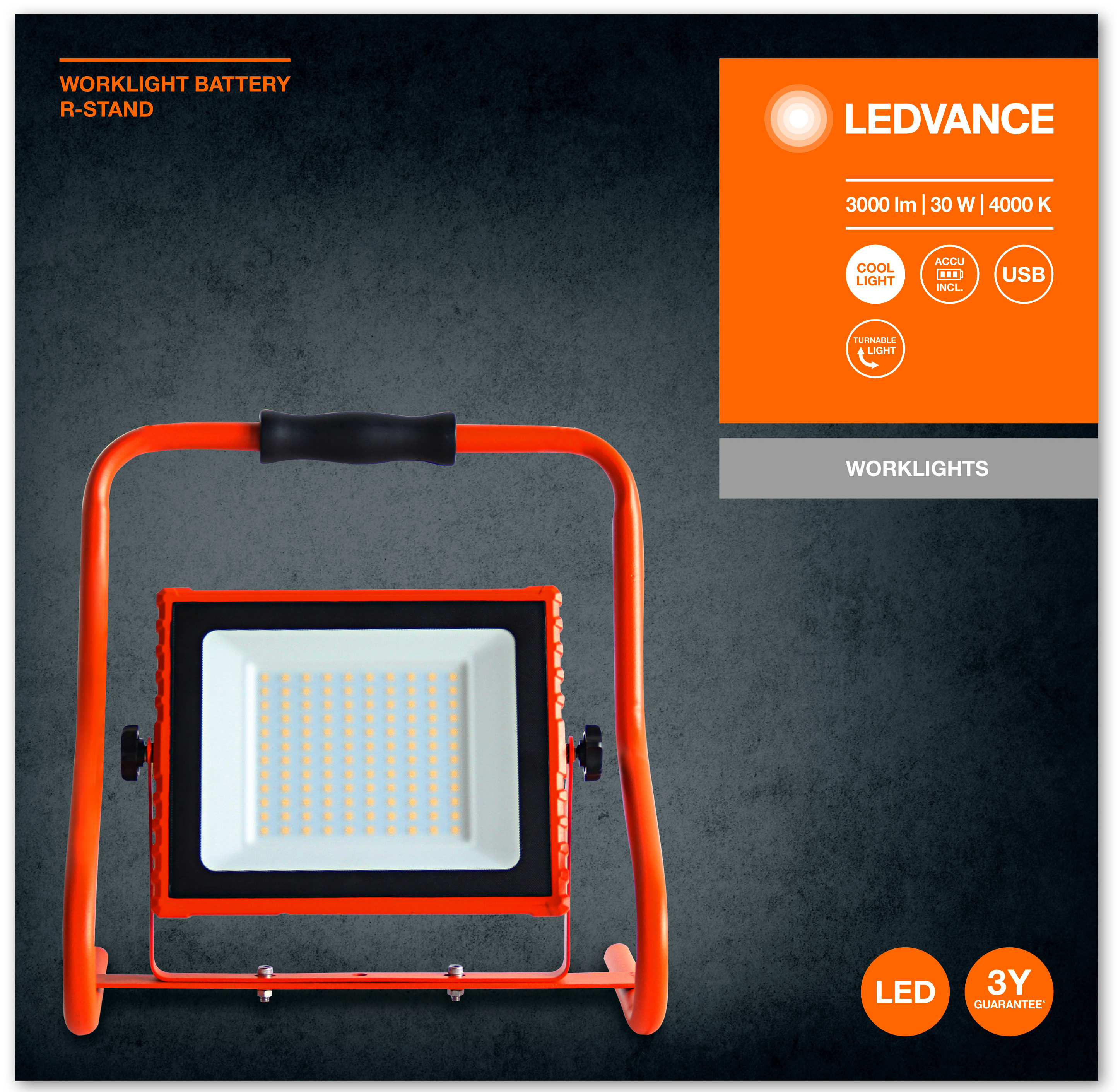 Прожектор Ledvance LED WORKLIGHT BATTERY 30W 840 R-ST (4058075576513) інструкція - зображення 6