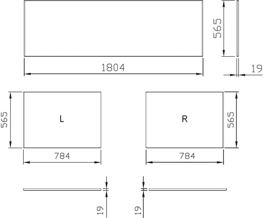 Ravak City 180 Slim (X000001107) Габаритные размеры