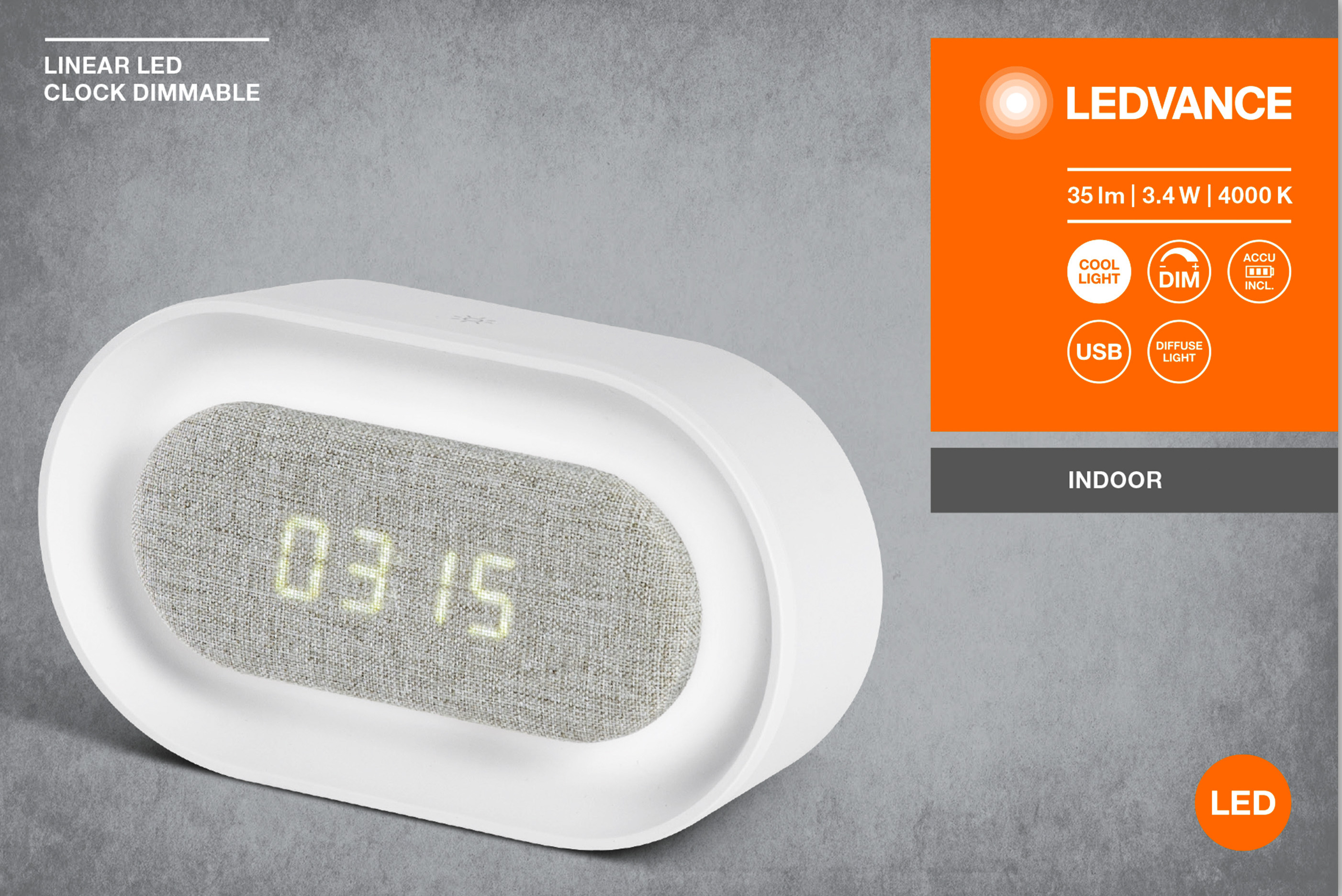 Світлодіодний годинник Ledvance Ledvance Linear Led Clock Dim Usb (4058075747906) відгуки - зображення 5