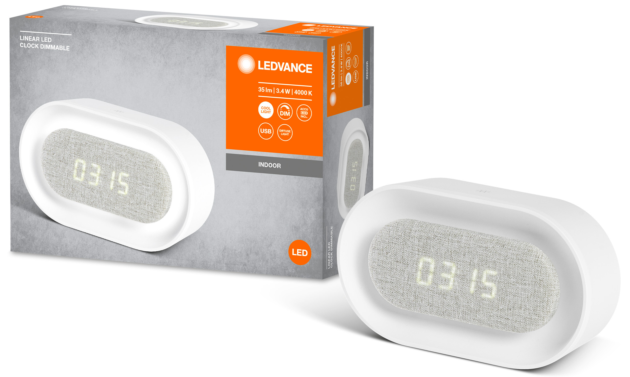 Светодиодные часы Ledvance Ledvance Linear Led Clock Dim Usb (4058075747906) в интернет-магазине, главное фото