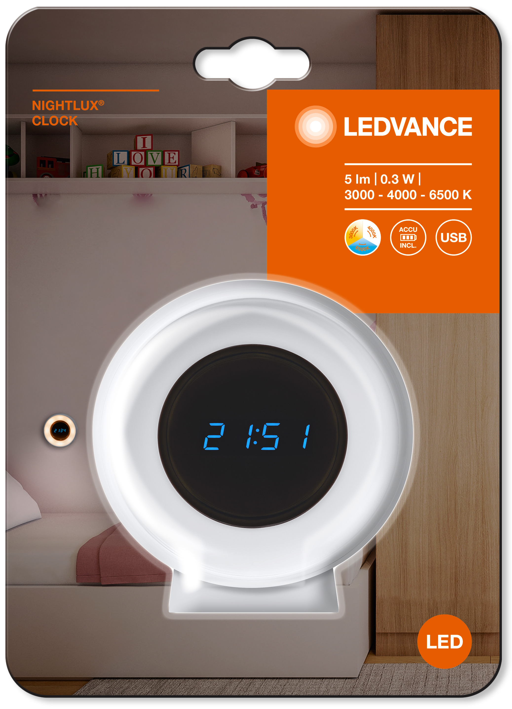 Світлодіодний годинник Ledvance Nighlux Clock Wt (4058075757721) інструкція - зображення 6