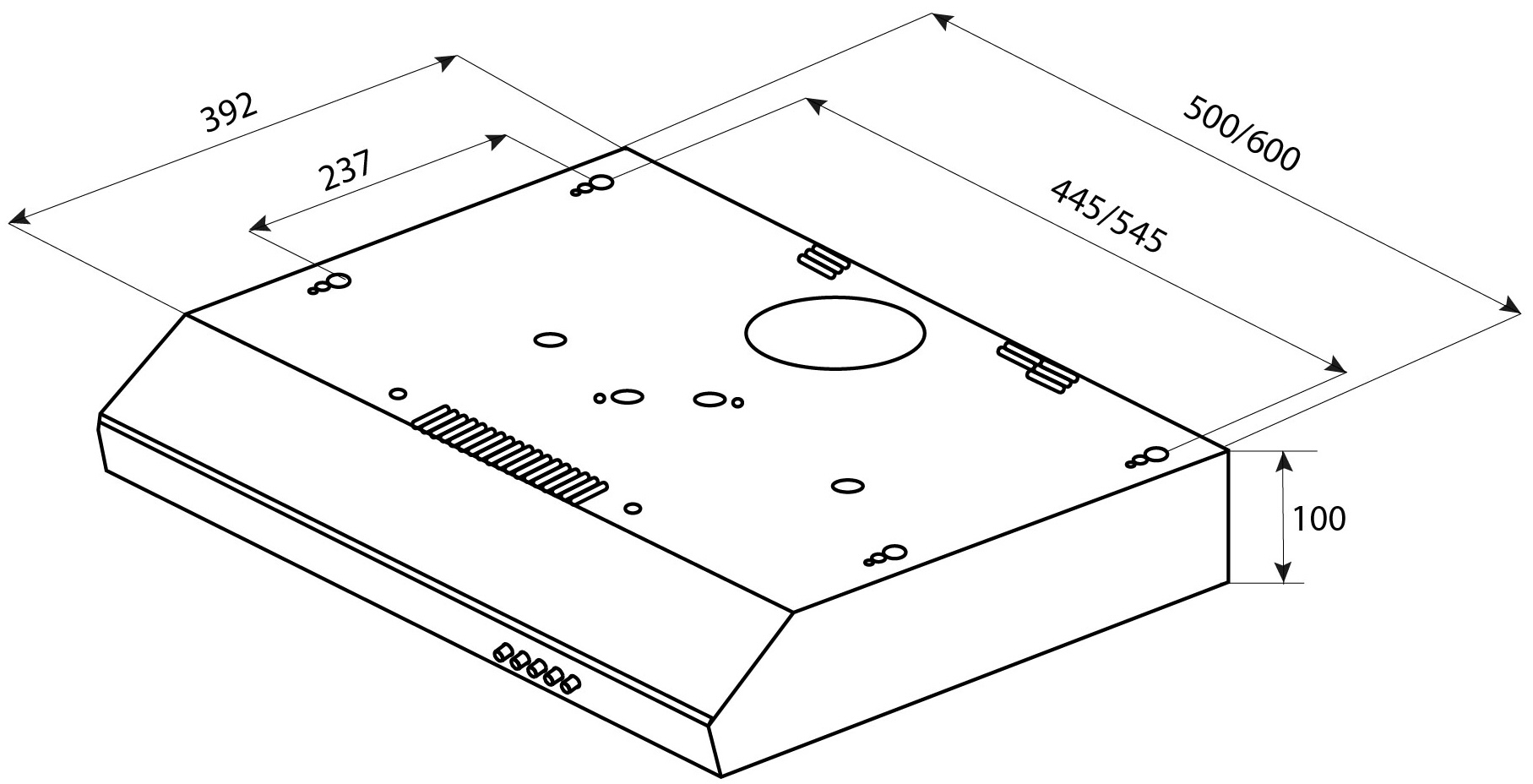 Pyramida UX 60 (380) B BL Габаритні розміри