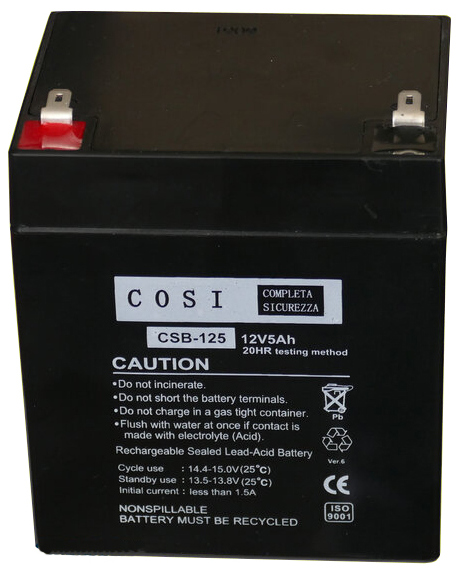 Аккумулятор Cosi AGM 12V 5Ah Terminal T1 (4.75мм) (CSB-125) в интернет-магазине, главное фото