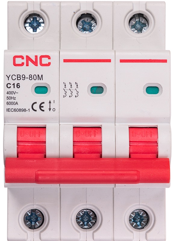 Автоматичний вимикач CNC YCB9-80M 3P C16 6ka (NV821525)