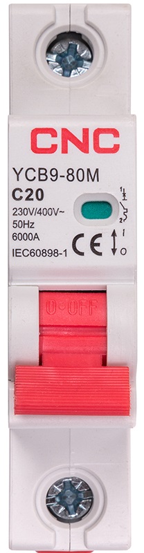 Характеристики автоматичний вимикач CNC YCB9-80M 1P C20 6ka (NV821433)