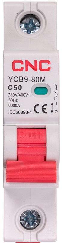 Автоматичний вимикач CNC YCB9-80M 1P C50 6ka (NV821471)