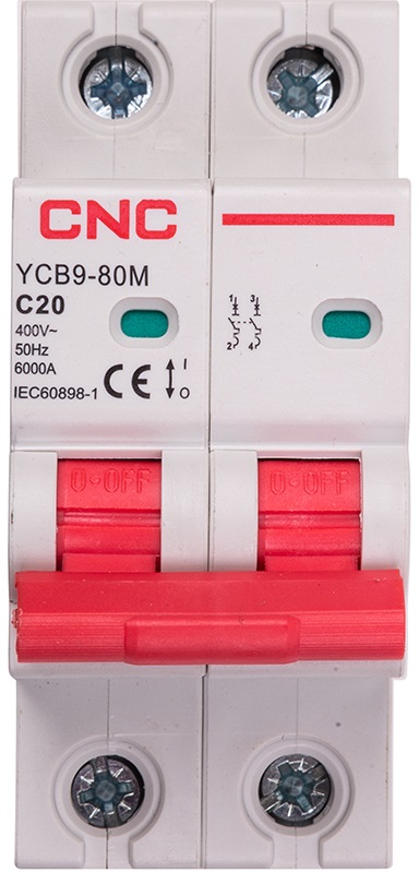 Автоматичний вимикач CNC YCB9-80M 2P C20 6ka (NV821501) в інтернет-магазині, головне фото