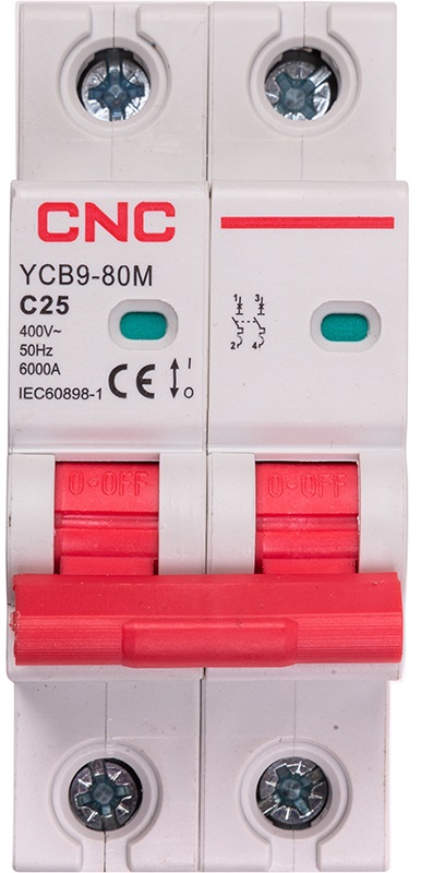 Автоматичний вимикач CNC YCB9-80M 2P C25 6ka (NV821518)