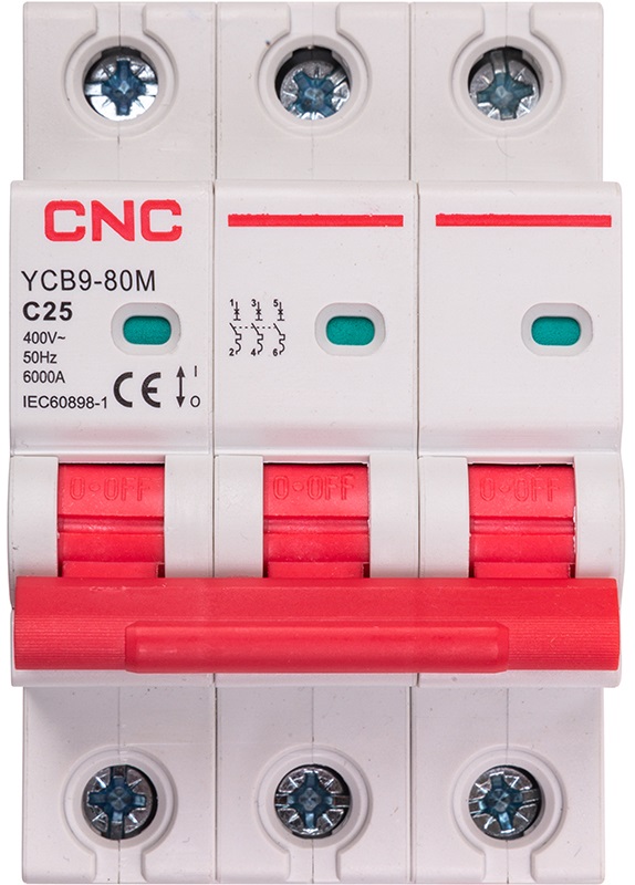 Автоматичний вимикач CNC YCB9-80M 3P C25 6ka (NV821549)