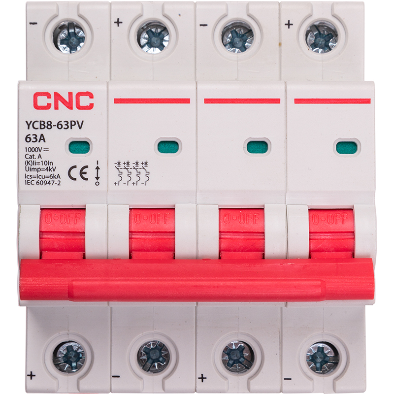 Автоматический выключатель CNC YCB8-63PV 4P C63 DC1000 6ka (NV821679) в интернет-магазине, главное фото