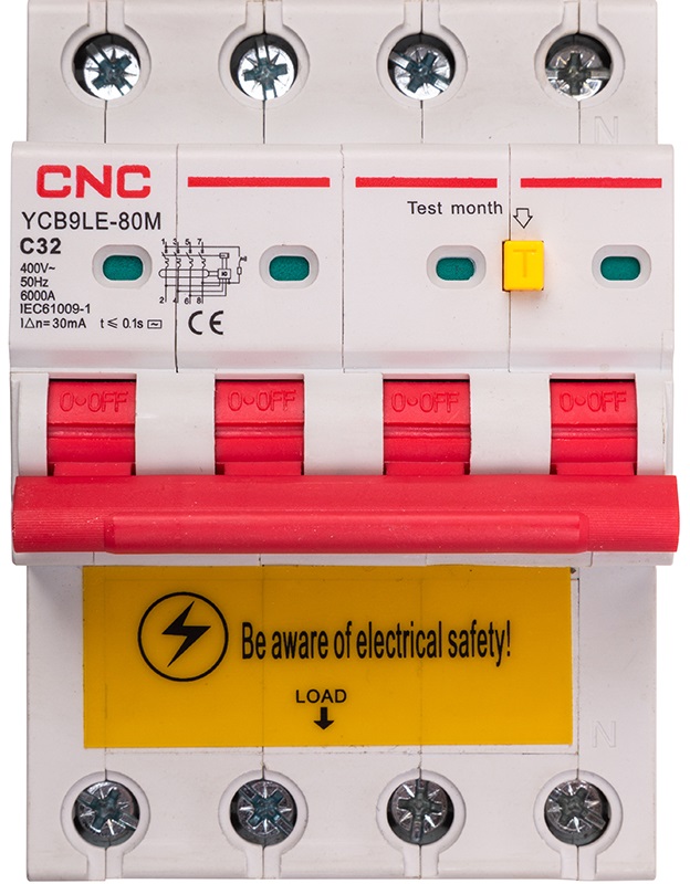 Дифференциальный выключатель CNC YCB9LE-80M 4P C16 (NV821921)