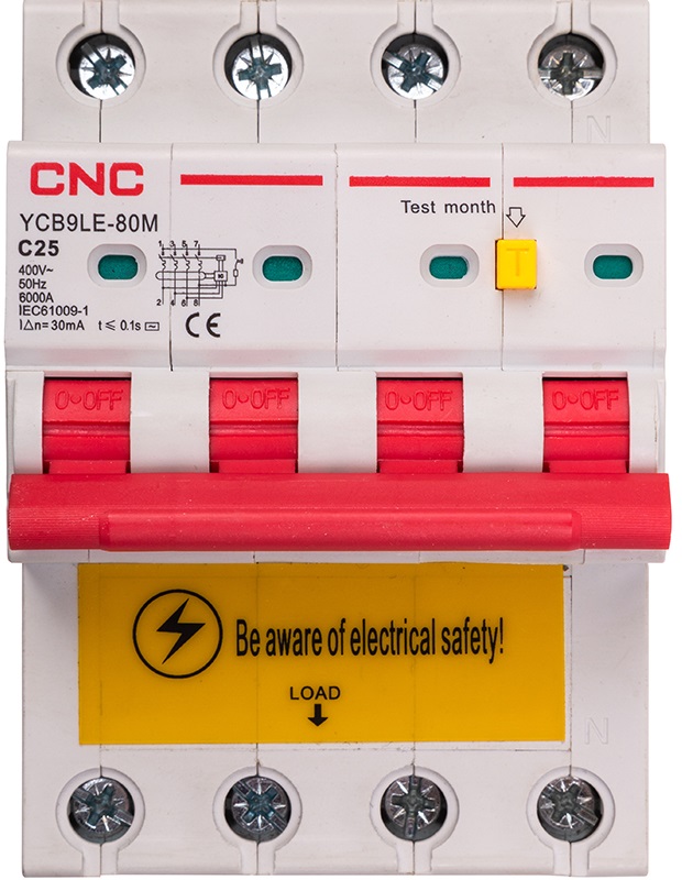 Дифференциальный выключатель CNC YCB9LE-80M 4P C25 (NV821945) в интернет-магазине, главное фото