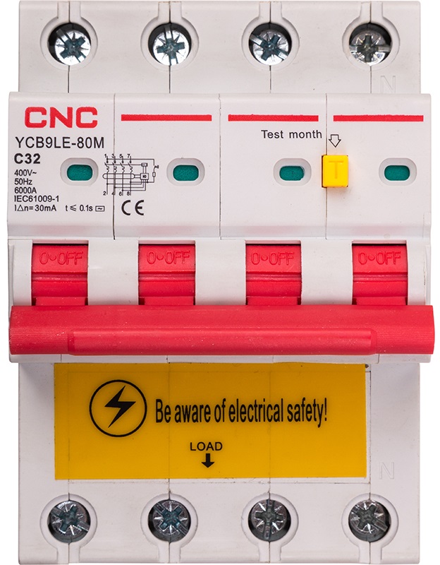 Дифференциальный выключатель CNC YCB9LE-80M 4P C32 (NV821952)