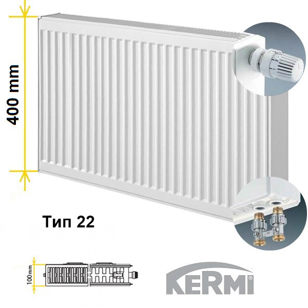 в продаже Радиатор для отопления Kermi FTV 22 тип 400x400 нижнее подключение - фото 3