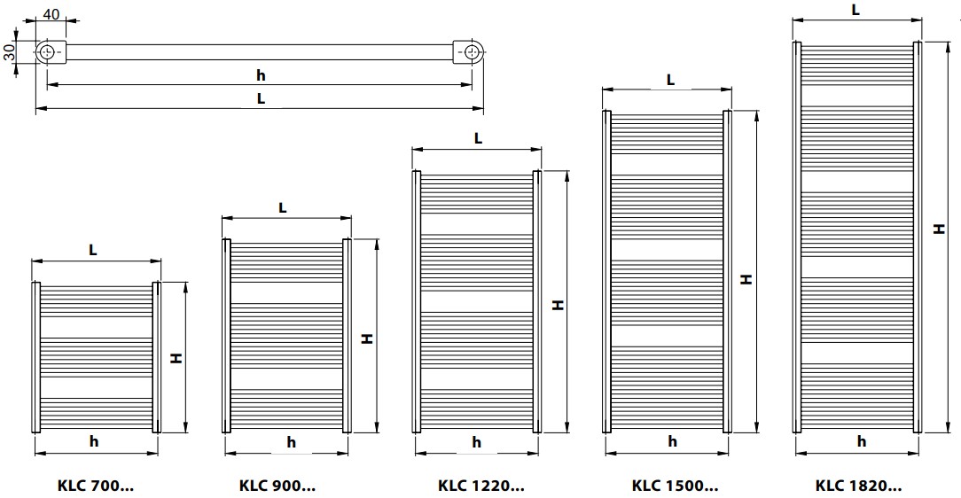 Korado Koralux Linear Classic 700x600 Габаритні розміри