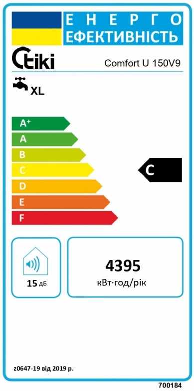 Tiki Comfort U 150V9 (700184) Клас енергоефективності