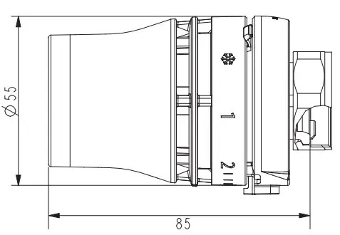 Danfoss Redia RTD BIS (015G3350) Габаритные размеры