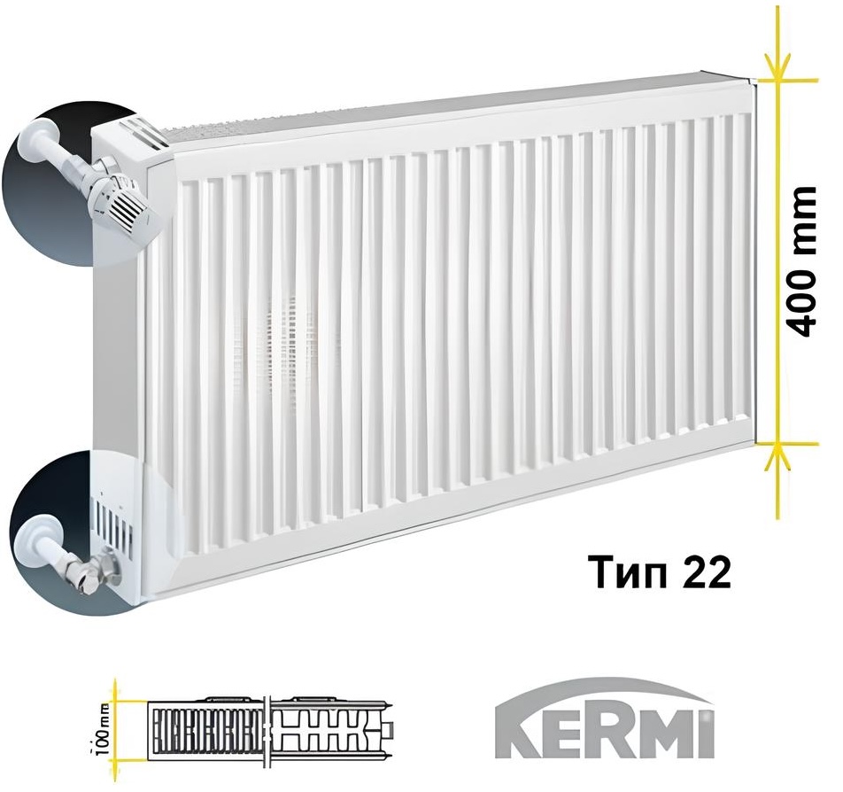 в продажу Радіатор для опалення Kermi FKO 22 тип 400x400 бокове підключення - фото 3