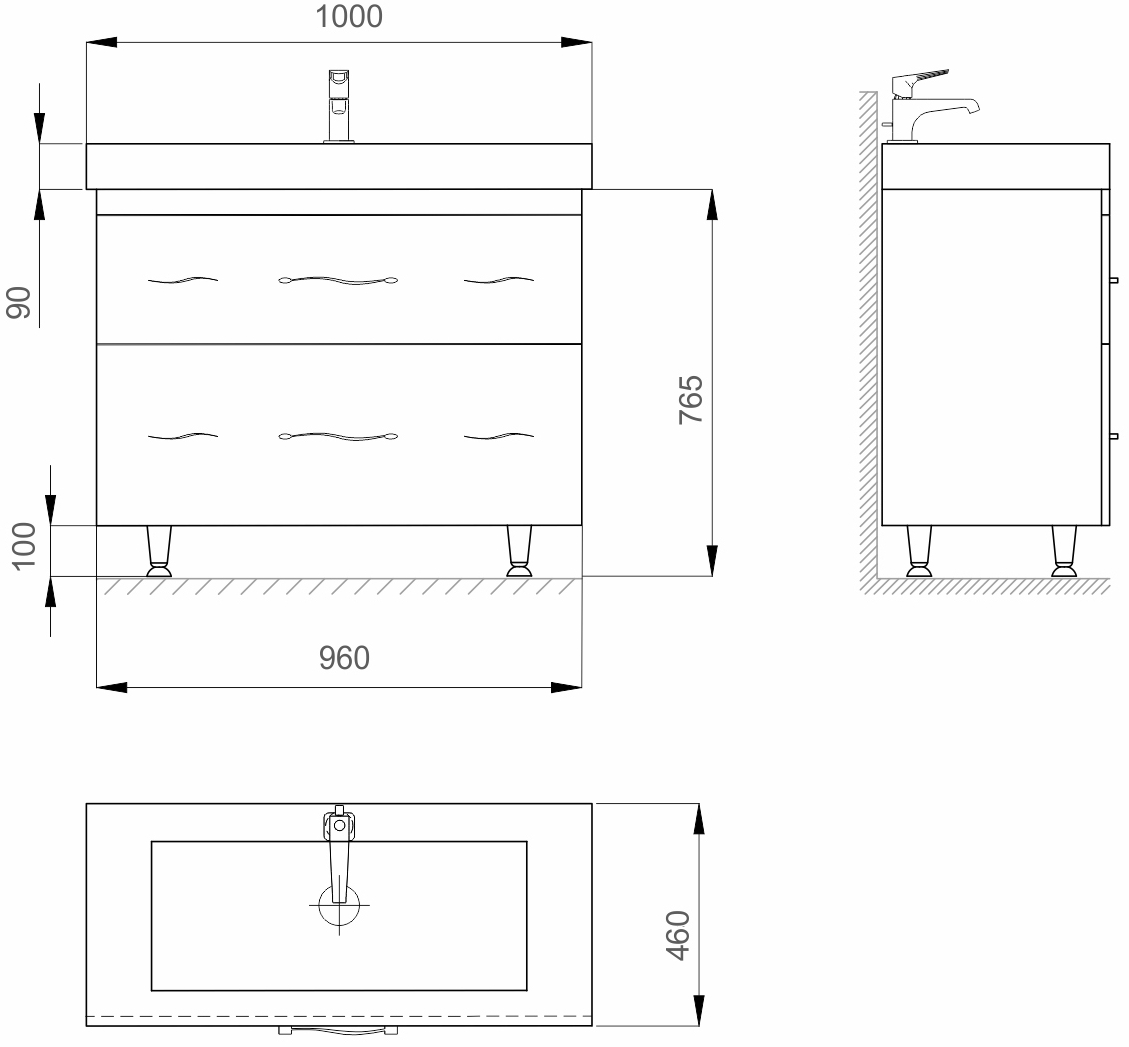 Sanwerk Mindal MV0000430 100 см Габаритные размеры