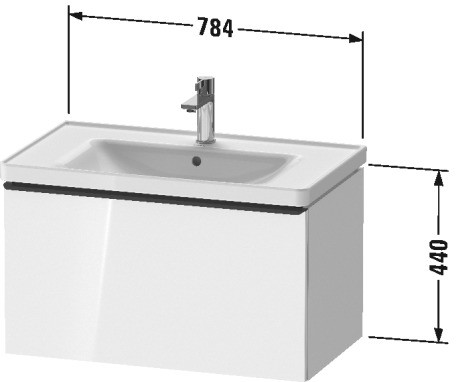 Duravit D-Neo DE42550DB180000 Габаритні розміри