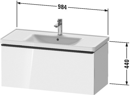 Duravit D-Neo DE42560DB180000 Габаритні розміри