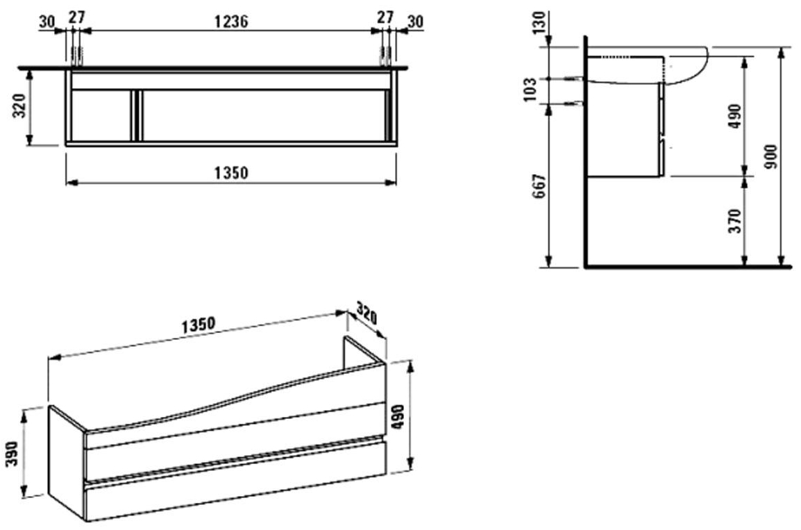 Laufen Alessi One H4243600976301 Габаритні розміри