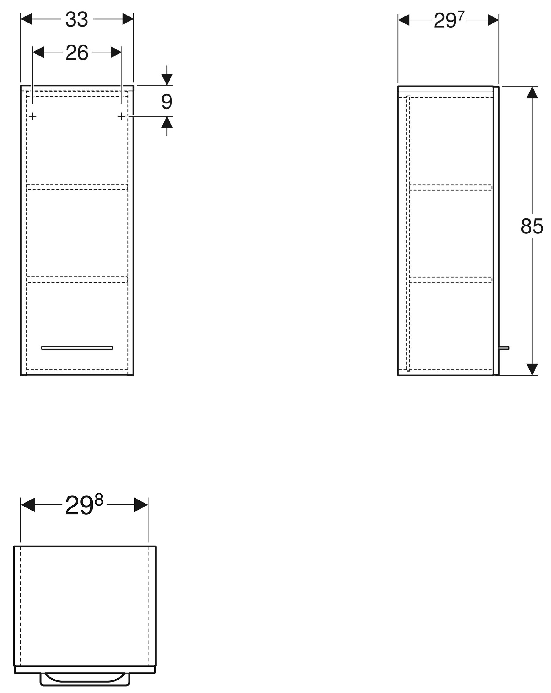 Geberit Smyle Square 501.279.00.1 Габаритні розміри