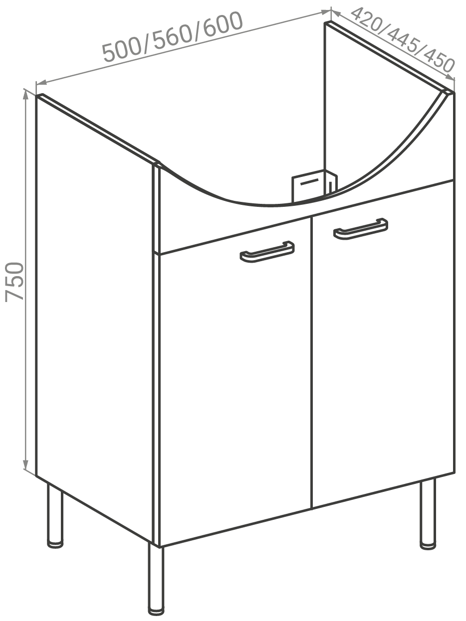 RJ Soft-E RJFU021-0156WHSET(RJFU021-0156WH+101456UA) Габаритные размеры