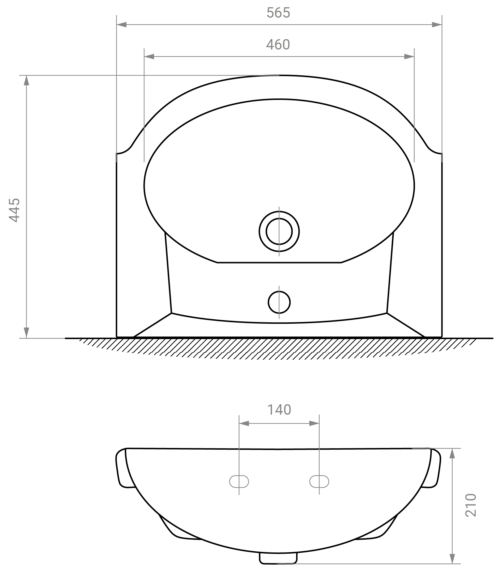 RJ Soft-E RJFU021-0156WHSET(RJFU021-0156WH+101456UA) Габаритные размеры