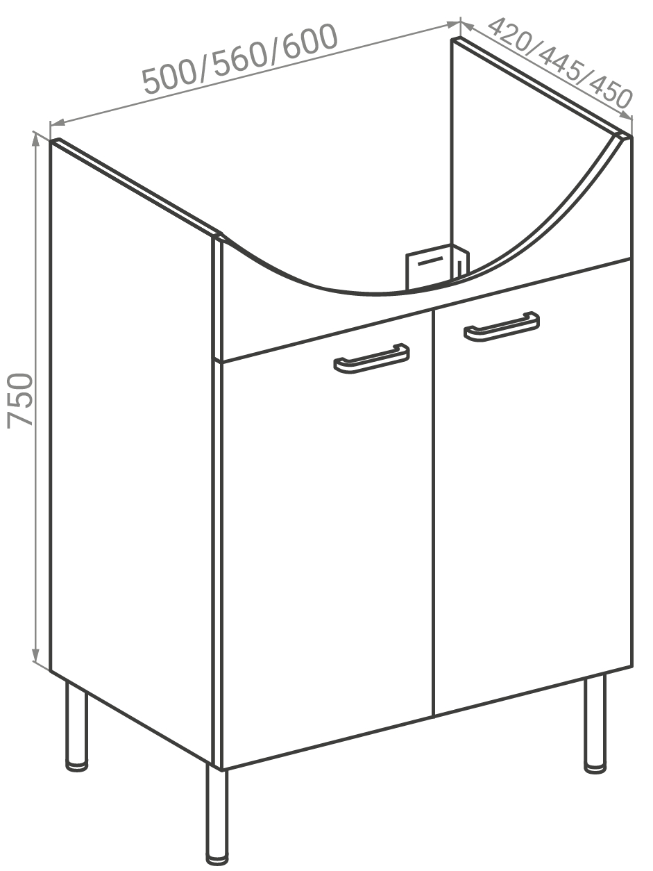 RJ Soft-E RJFU044-0150WHSET(RJFU044-0150WH + 102950UA) Габаритные размеры