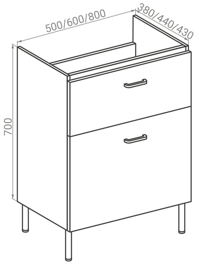 RJ Flora-B RJFU039-0160WHSET(RJFU039-0160WH+K116-011) Габаритные размеры