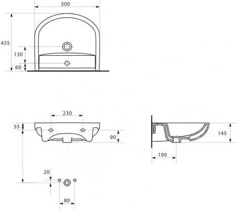 RJ Fort-ХО RJFU012-0150WHSET(RJFU012-0150WH + K667-023) Габаритні розміри