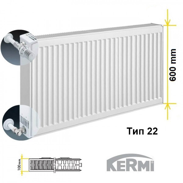 в продаже Радиатор для отопления Kermi FKO 22 тип 600x400 боковое подключение - фото 3