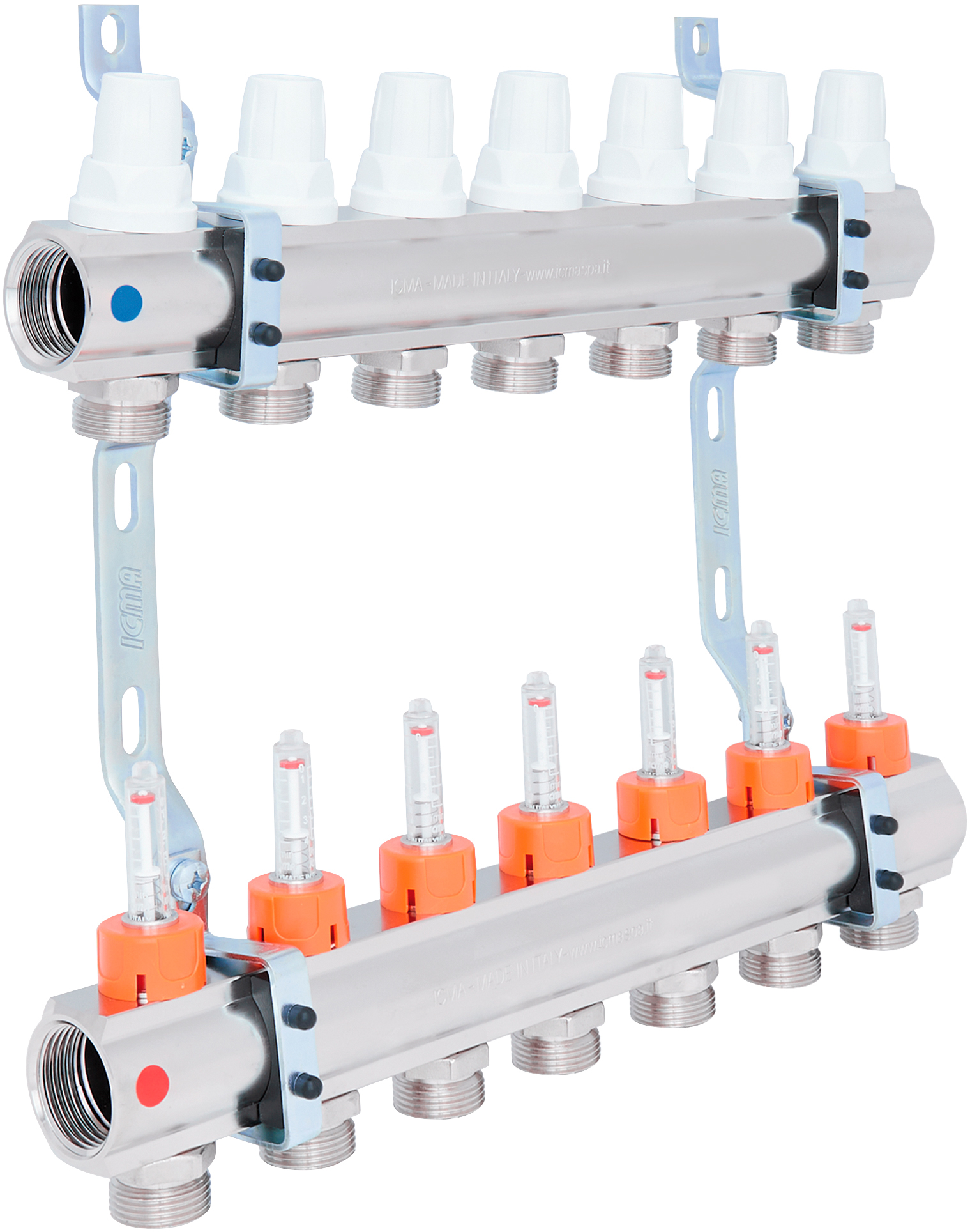 Колектор розподільчий з витратомірами Icma №К013 1"х7 (87K013PR06)