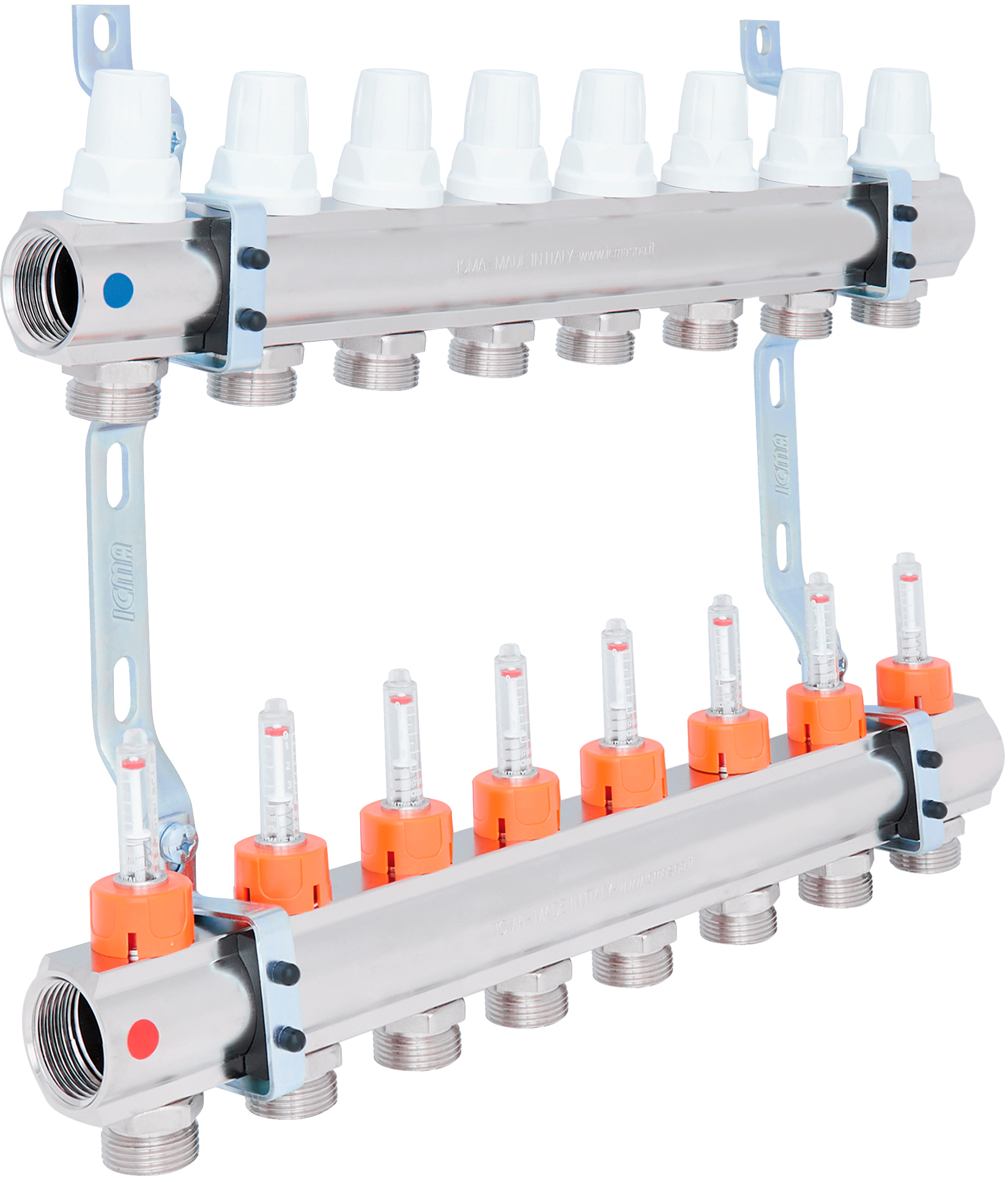 Коллектор распределительный с расходомерами Icma №К013 1"х8 (87K013PL06)
