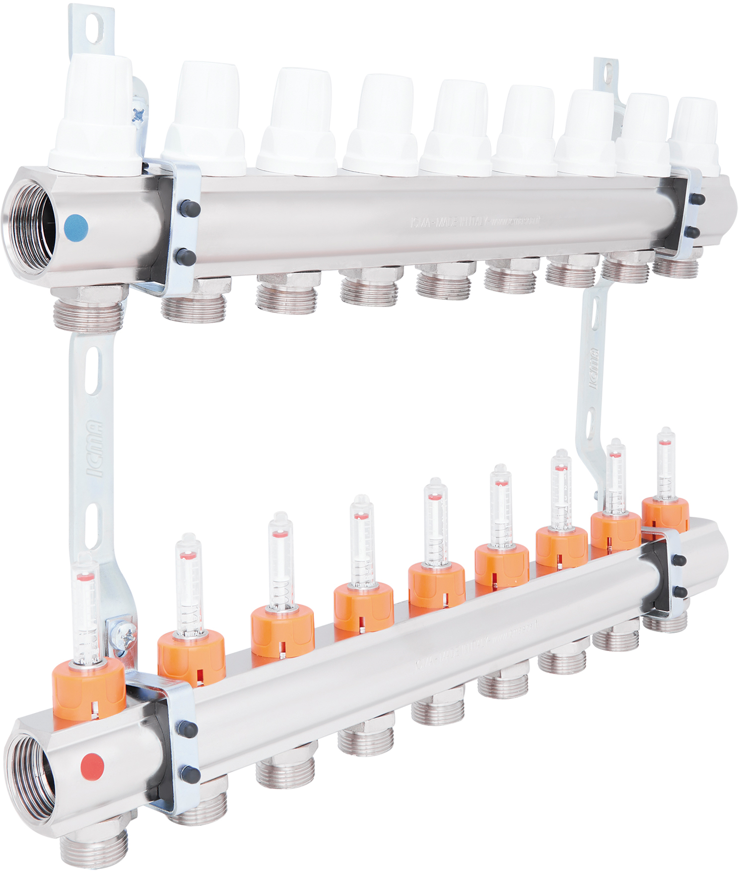 Коллектор распределительный с расходомерами Icma №К013 1"х9 (87K013PS06)