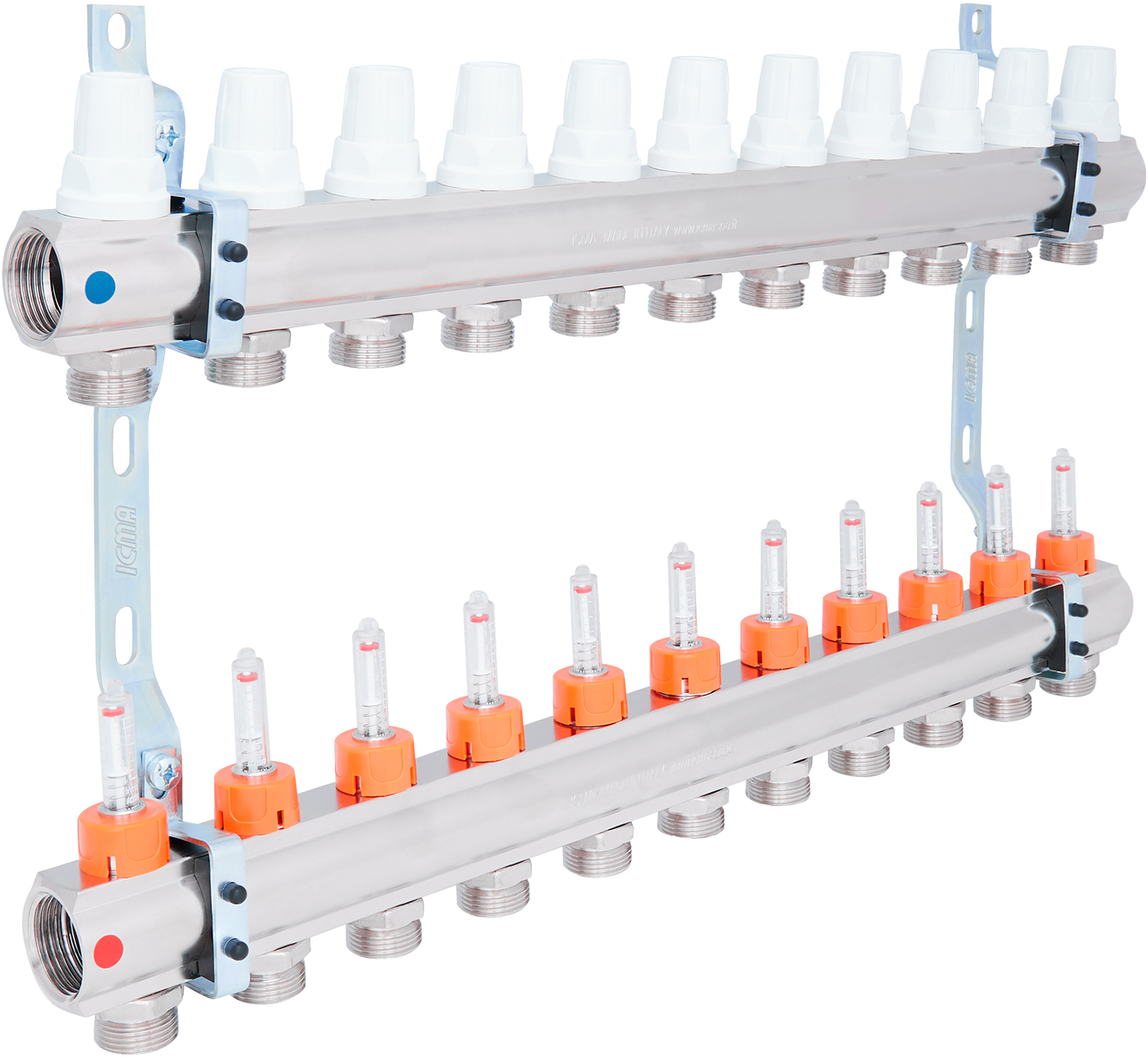 Колектор розподільчий з витратомірами Icma №К013 1"х11 (87K013PT06)