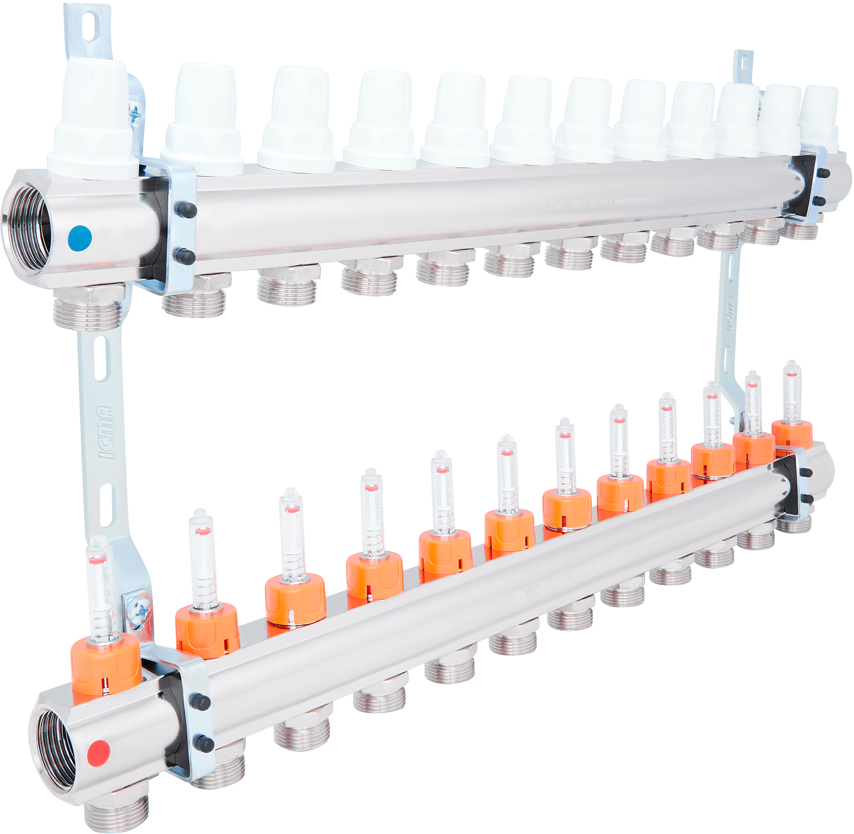 Колектор розподільчий з витратомірами Icma №К013 1"х12 (87K013PU06)