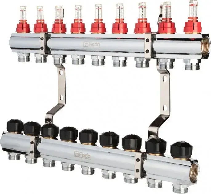 Коллектор с расходомерами FADO 1"х9 KRV109