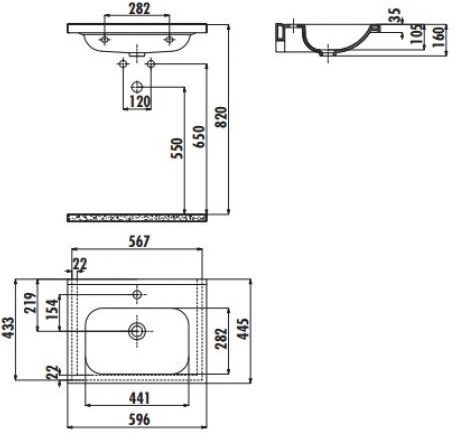 Creavit Ideal (ID060-00CB00E-0000) Габаритні розміри