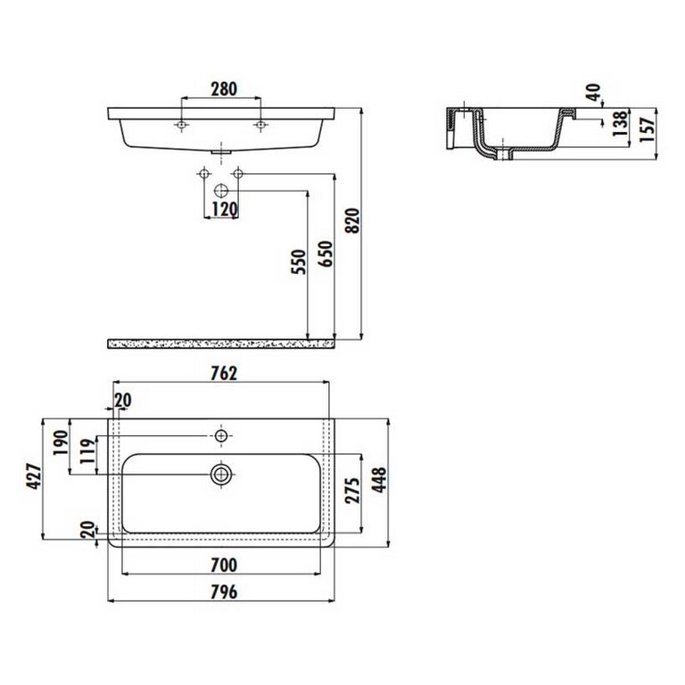 Creavit Ipek (IP080-00CB00E-0000) Габаритні розміри