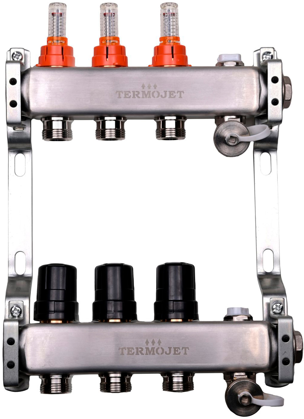 Коллектор с расходомерами из нержавеющей стали Termojet 3в TJ-W-03