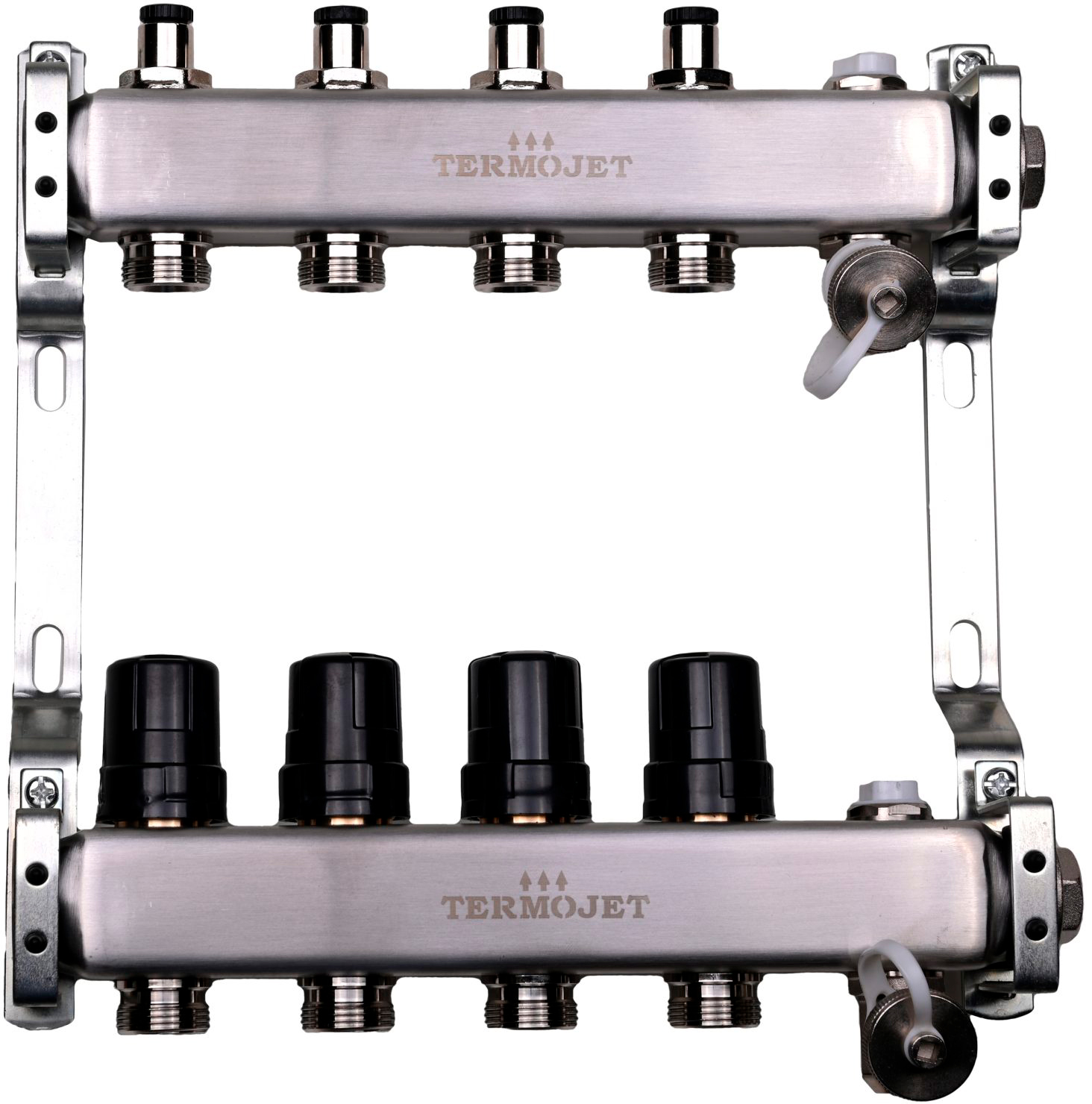Коллектор с кранами из нержавеющей стали Termojet 4в TJ-R-W-04
