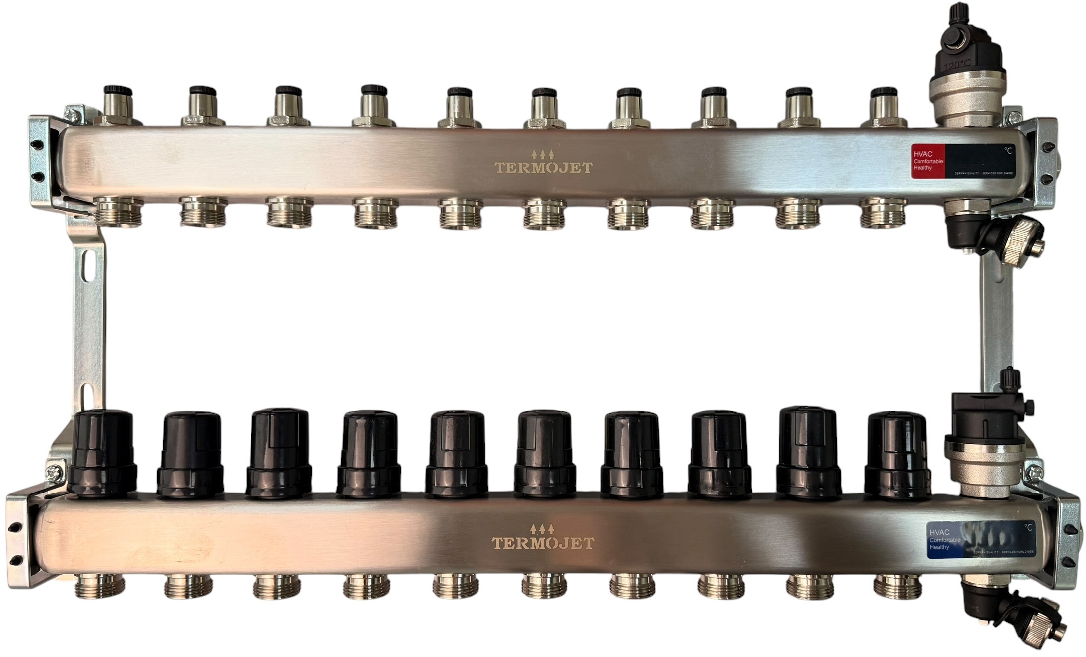 Коллектор с кранами Termojet 1" x 3/4" на 10 контуров (TJ-R-W-10)