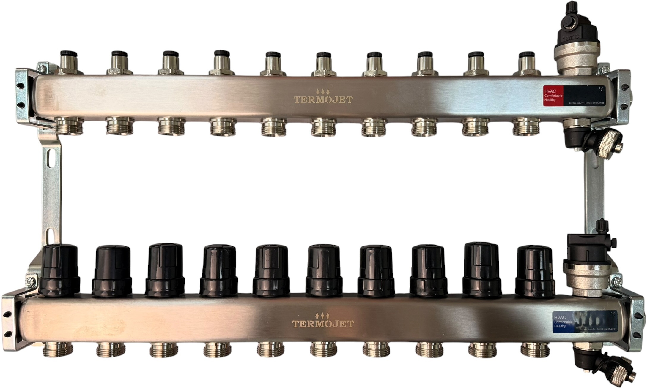 Коллектор с кранами Termojet 1" x 3/4" на 11 контуров (TJ-R-W-11)