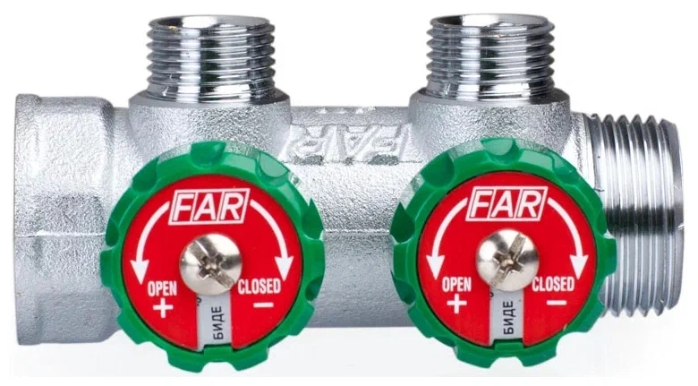 FAR з 2 відводами 3/4"x1/2" під євроконус (FK 3821 3412)