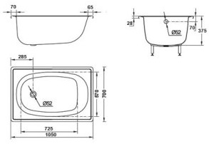 Koller Pool 105x70E (B15E1200E) Габаритные размеры