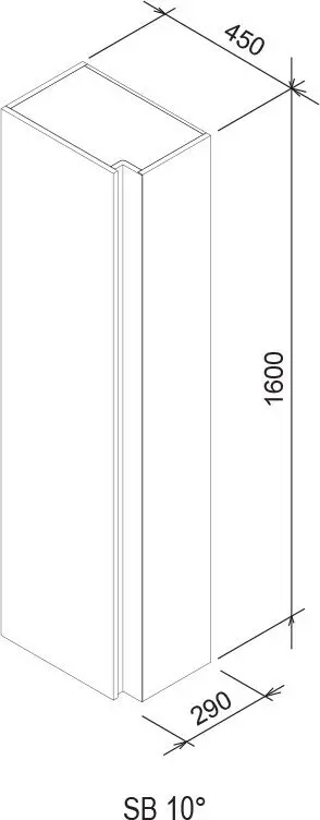 Ravak SB 10° 450 (X000000751) Габаритные размеры